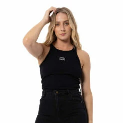 Russell Athletic Originals EMB. Rib Tank Womens -Onsport Shop 2020ratadfinrawto148blk blk 01 detail 1 1