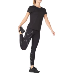 2XU Light Speed Tech Tee Womens -Onsport Shop 2xu light speed tech short sleeve womens tee black black reflective 3 photoroom.png photoroom